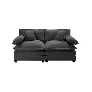 English Elm Armless Modular Two Seat Corduroy Sofa with Memory Foam Cushions for Modern Living Grey W714P185465