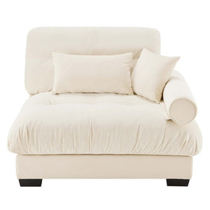 English Elm Milano Velvet Sectional Sofa Right Facing Modular Piece with Bolster Arms and Pillows W714P228718