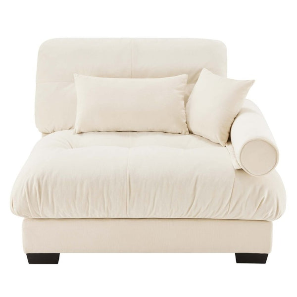 English Elm Milano Velvet Sectional Sofa Right Facing Modular Piece with Bolster Arms and Pillows W714P228718