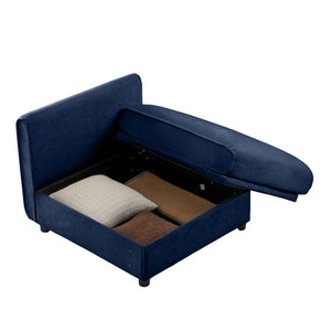 English Elm 24Armless Modular Chenille Sectional Sofa with Storage and Cylindrical Backrest Design W714P271864