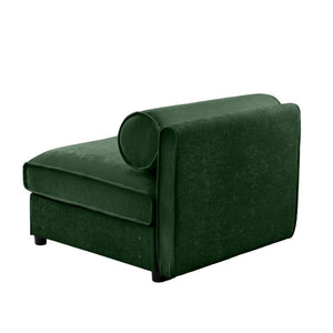 English Elm 24Armless Modular Chenille Sectional Sofa with Storage and Sculptural Cylindrical Back Green W714P271867