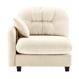 English Elm Sofa Modular Chenille Sectional with Tufted Pleated Back for Modern Living Rooms Beige LSF W714P348485