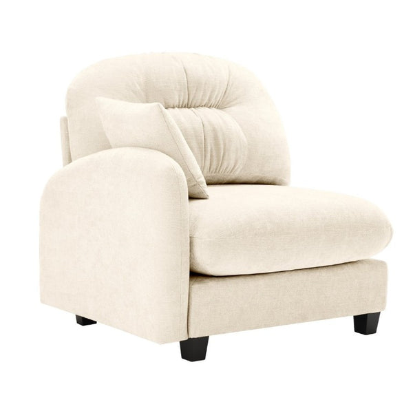 English Elm Sofa Modular Chenille Sectional with Tufted Pleated Back for Modern Living Rooms Beige LSF W714P348485