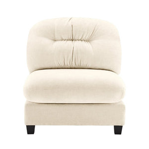 English Elm Armless Modular Chenille Sofa Tufted Pleated Back for Modern Living Rooms Beige W714P348499