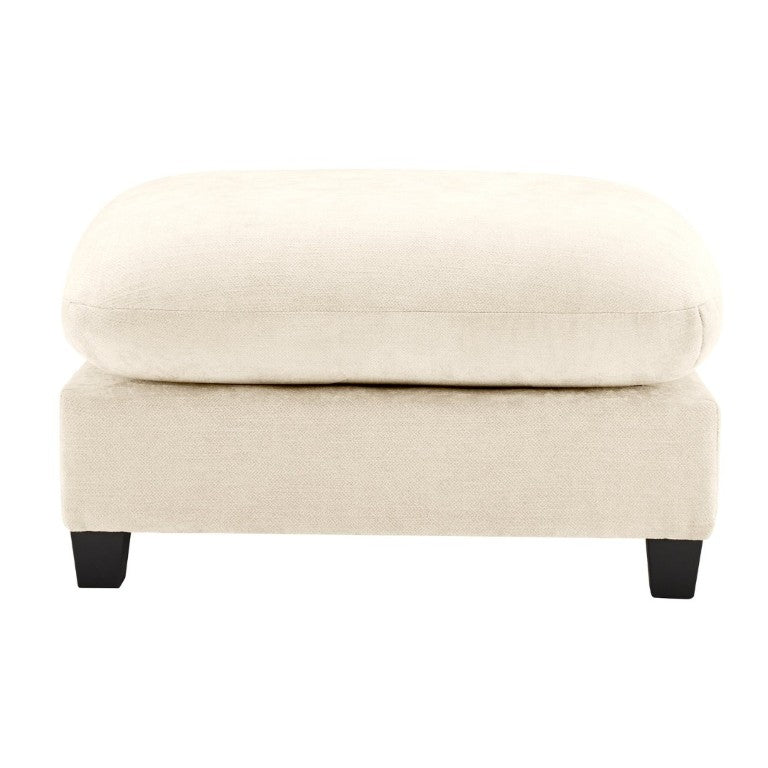 English Elm Ottoman Chenille Tufted Footrest for Modular Sectional Living Room Seating Beige W714P348500