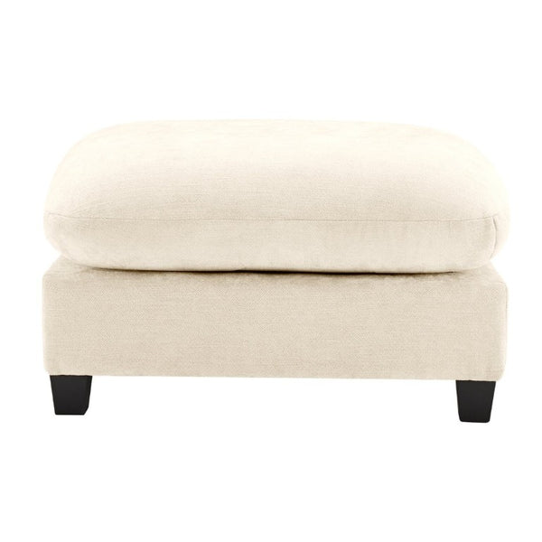 English Elm Ottoman Chenille Tufted Footrest for Modular Sectional Living Room Seating Beige W714P348500