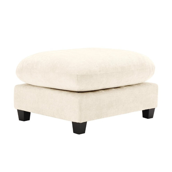 English Elm Ottoman Chenille Tufted Footrest for Modular Sectional Living Room Seating Beige W714P348500