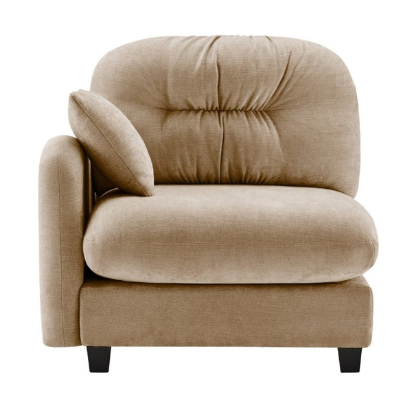 English Elm Sofa Modular Chenille Sectional with Tufted Pleated Back for Modern Living Rooms Camel LSF W714P348501