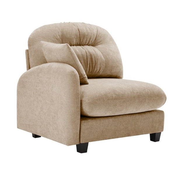 English Elm Sofa Modular Chenille Sectional with Tufted Pleated Back for Modern Living Rooms Camel LSF W714P348501