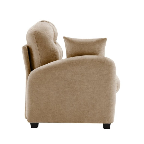 English Elm Sofa Modular Chenille Sectional with Tufted Pleated Back for Modern Living Rooms Camel LSF W714P348501