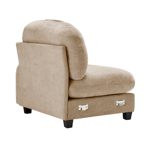 English Elm Sofa Modular Chenille Sectional with Tufted Pleated Back for Modern Living Rooms Camel RSF W714P348502