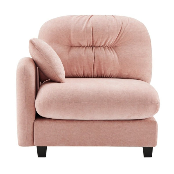 English Elm Sofa Modular Chenille Sectional with Tufted Pleated Back for Modern Living Rooms Pink LSF W714P348507
