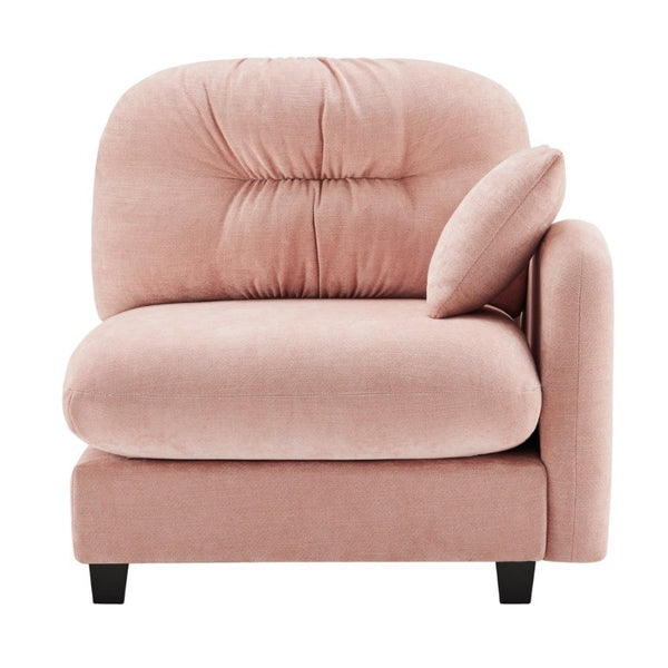 English Elm Sofa Modular Chenille Sectional with Tufted Pleated Back for Modern Living Rooms Pink RSF W714P348508
