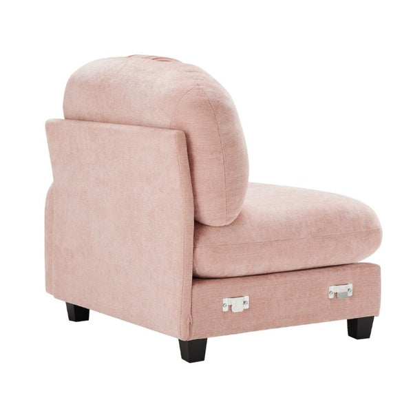 English Elm Sofa Modular Chenille Sectional with Tufted Pleated Back for Modern Living Rooms Pink RSF W714P348508