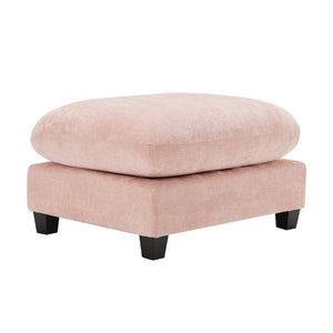 English Elm Ottoman Chenille Tufted Footrest for Modular Sectional Living Room Seating Pink W714P348518