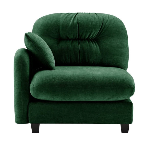 English Elm Sofa Modular Chenille Sectional with Tufted Pleated Back for Modern Living Rooms Green LSF W714P348585
