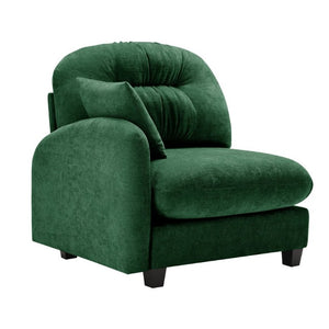 English Elm Sofa Modular Chenille Sectional with Tufted Pleated Back for Modern Living Rooms Green LSF W714P348585