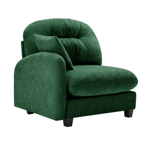 English Elm Sofa Modular Chenille Sectional with Tufted Pleated Back for Modern Living Rooms Green LSF W714P348585