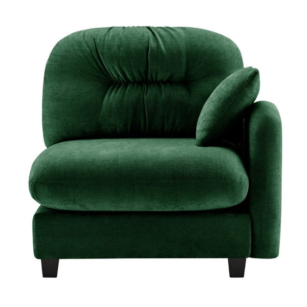 English Elm Sofa Modular Chenille Sectional with Tufted Pleated Back for Modern Living Rooms Green RSF W714P348642