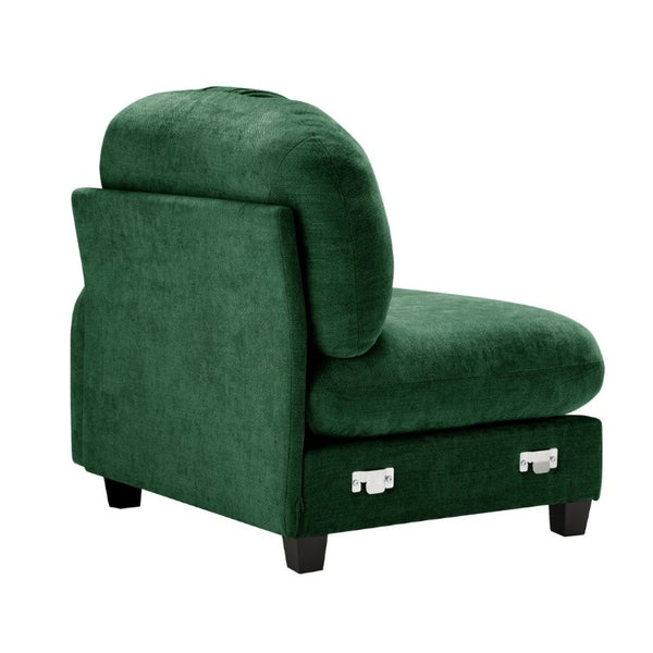 English Elm Sofa Modular Chenille Sectional with Tufted Pleated Back for Modern Living Rooms Green RSF W714P348642