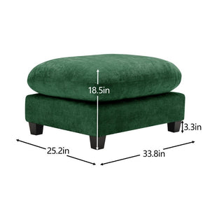 English Elm Ottoman Chenille Tufted Footrest for Modular Sectional Living Room Seating Green W714P348663