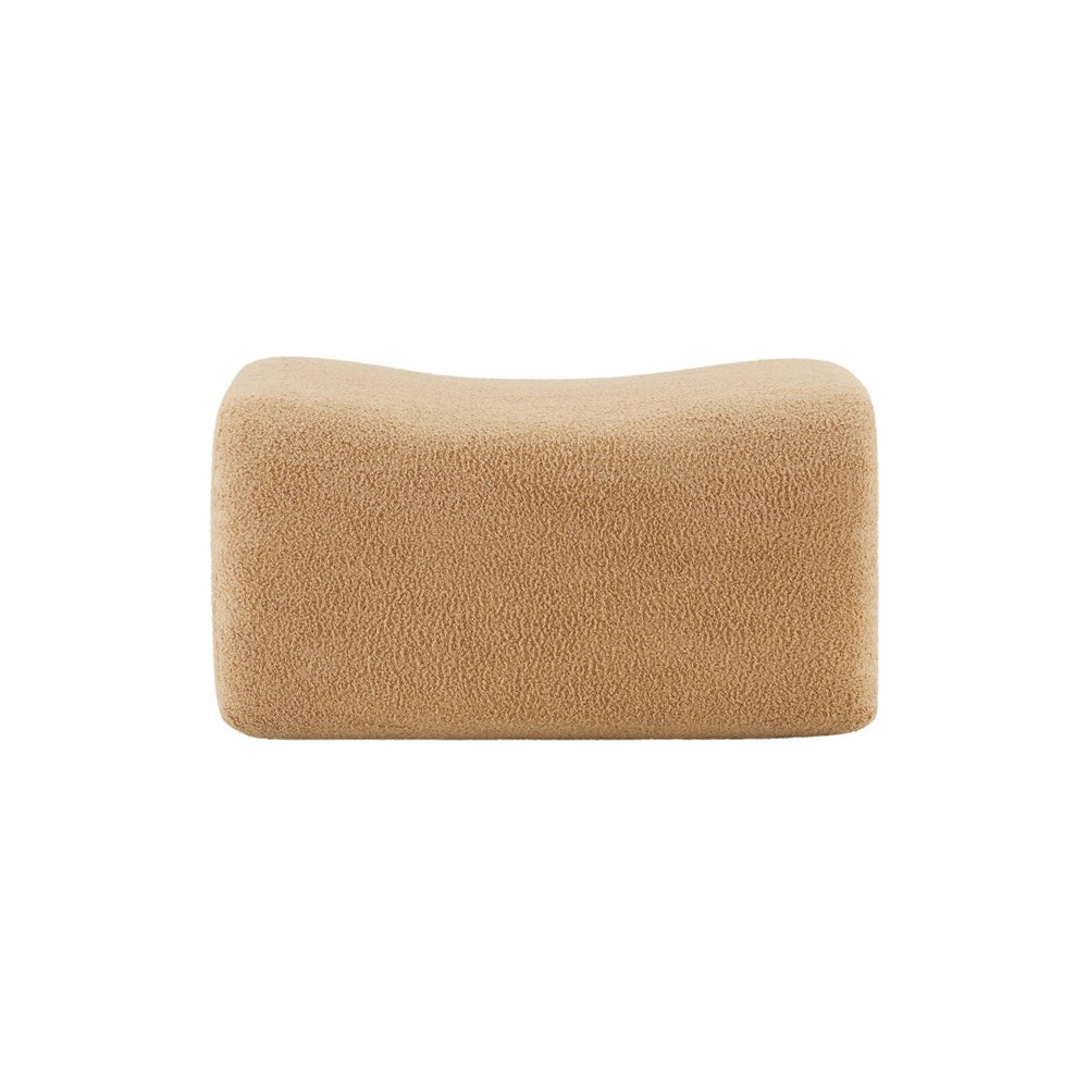 English Elm Ottoman Teddy Plush Modular Sectional Sofa with Curved Arms and Flexible Seating Layout Camel W714P357228