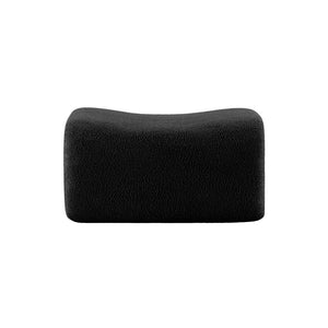 English Elm Ottoman Teddy Plush Modular Sectional Sofa with Curved Arms and Flexible Seating Layout Black W714P357238