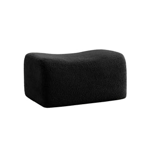 English Elm Ottoman Teddy Plush Modular Sectional Sofa with Curved Arms and Flexible Seating Layout Black W714P357238