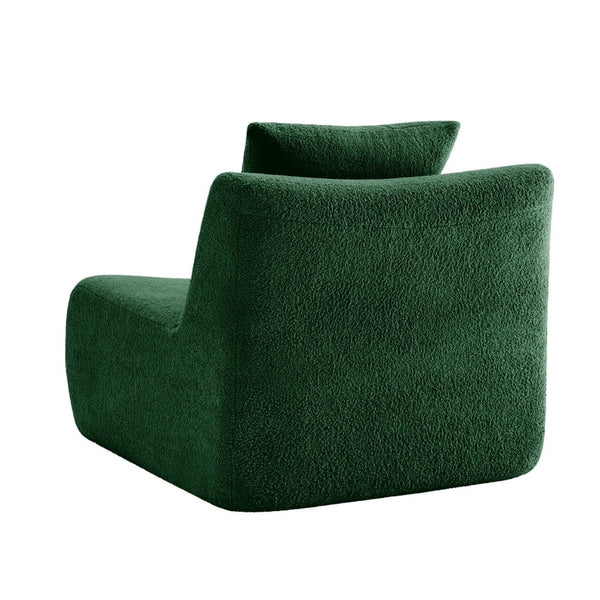 English Elm Armless Modular Sofa Unit Plush Teddy Upholstery for Flexible Sectional Living Room Layouts Green W714P357245