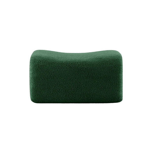 English Elm Ottoman Teddy Plush Modular Sectional Sofa with Curved Arms and Flexible Seating Layout Green W714P357247