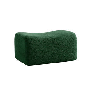 English Elm Ottoman Teddy Plush Modular Sectional Sofa with Curved Arms and Flexible Seating Layout Green W714P357247
