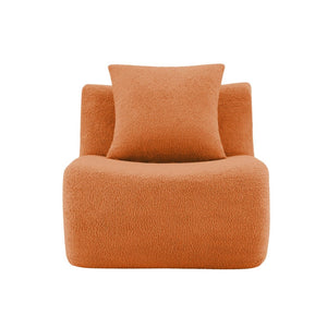 English Elm Armless Modular Sofa Unit Plush Teddy Upholstery for Flexible Sectional Living Room Layouts Orange W714P357250