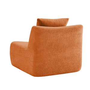English Elm Armless Modular Sofa Unit Plush Teddy Upholstery for Flexible Sectional Living Room Layouts Orange W714P357250