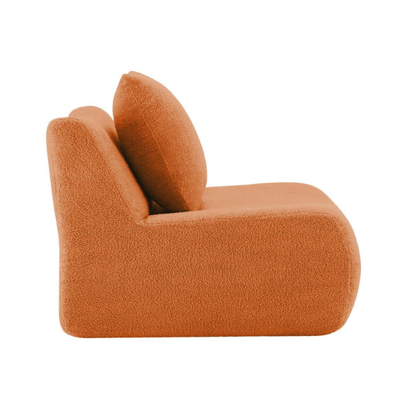 English Elm Armless Modular Sofa Unit Plush Teddy Upholstery for Flexible Sectional Living Room Layouts Orange W714P357250