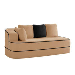 English Elm Elysees Modular Cloud Sofa Plush Teddy Velvet Ergonomic Living Room Seating Camel Left 2-seater W714P360829
