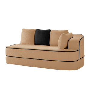 English Elm Elysees Modular Cloud Sofa Plush Teddy Velvet Ergonomic Living Room Seating Camel Right 2-seater W714P360831