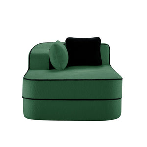 English Elm Elysees Cloud Soft Teddy Velvet Sectional Sofa with Adjustable Recline for Living Room Green Left Chaise W714P360839