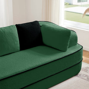 English Elm Elysees Modular Sectional Sofa Plush Teddy Fleece Cloud Comfort Living Room Seating Left 2-seater W714P360844