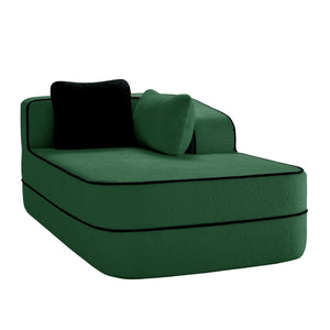 English Elm Elysees Cloud Soft Teddy Velvet Sectional Sofa with Adjustable Recline for Living Room Green Right Chaise W714P360848