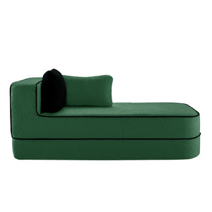 English Elm Elysees Cloud Soft Teddy Velvet Sectional Sofa with Adjustable Recline for Living Room Green Right Chaise W714P360848