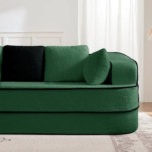 English Elm Elysees Modular Sectional Sofa Plush Teddy Fleece Cloud Comfort Living Room Seating Right 2-seater W714P360849
