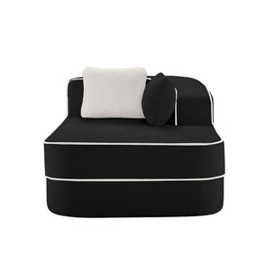 English Elm Elysees Cloud Soft Teddy Velvet Sectional Sofa with Adjustable Recline for Living Room Black Right Chaise W714P360868