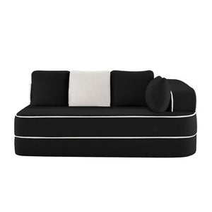 English Elm Elysees Modular Cloud Sofa Plush Teddy Velvet Ergonomic Living Room Seating Black Right 2-seater W714P360894