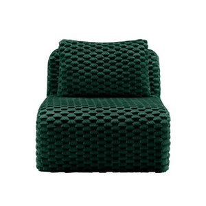 English Elm Armless Modular Lounge Sofa Flannelette Upholstery Deep Seat Scandinavian Living Room Green W714P377095