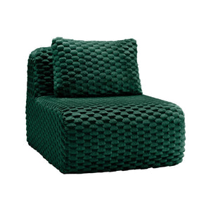 English Elm Armless Modular Lounge Sofa Flannelette Upholstery Deep Seat Scandinavian Living Room Green W714P377095