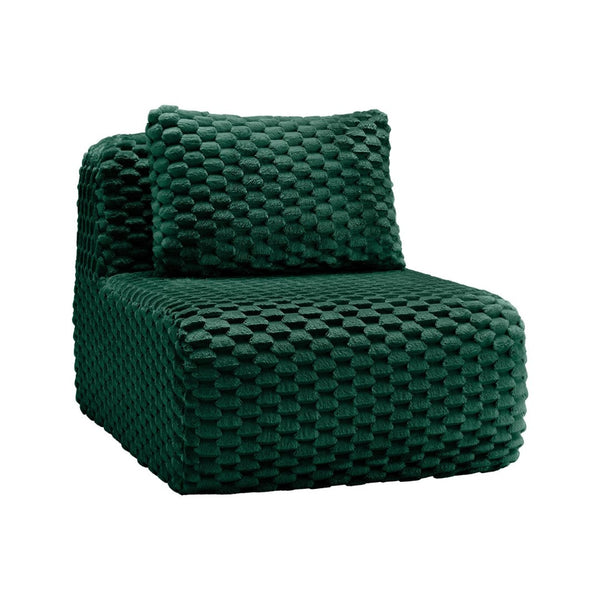 English Elm Armless Modular Lounge Sofa Flannelette Upholstery Deep Seat Scandinavian Living Room Green W714P377095