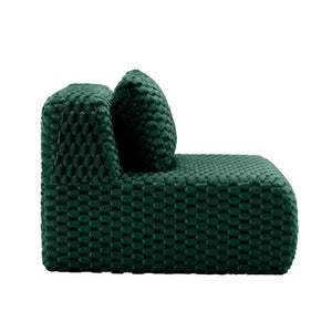 English Elm Armless Modular Lounge Sofa Flannelette Upholstery Deep Seat Scandinavian Living Room Green W714P377095