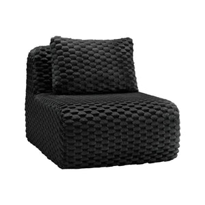 English Elm Armless Modular Lounge Sofa Flannelette Upholstery Deep Seat Scandinavian Living Room W714P377098