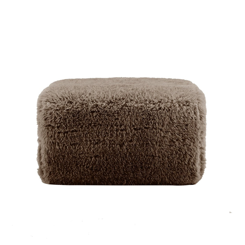 English Elm Aviana Modular Plush Ottoman Linkable Sectional Piece with Cloud Comfort Foam Chocolate W714P380182