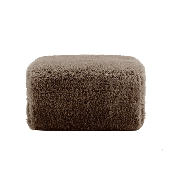 English Elm Aviana Modular Plush Ottoman Linkable Sectional Piece with Cloud Comfort Foam Chocolate W714P380182